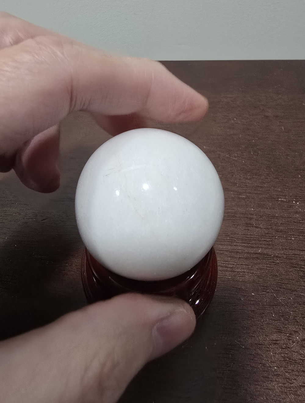 Scolecite Crystal Sphere 45 mm - Picture 4 of 9